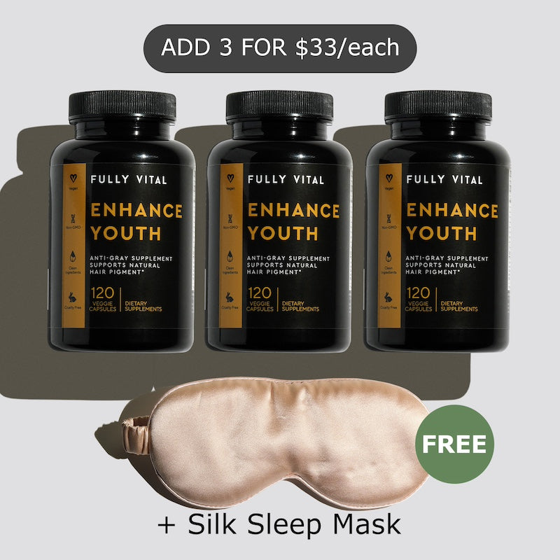Anti-Gray Vitamins 3-Pack + FREE Silk Sleep Mask