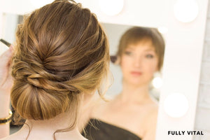 Woman with chignon bun