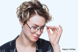 Woman with curly pixie cut