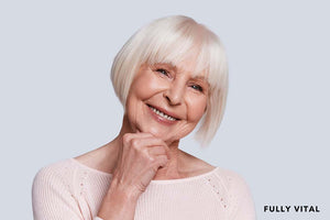 Middle age woman with fringe bangs