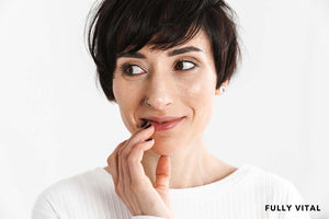 Smiling woman with textured fringe