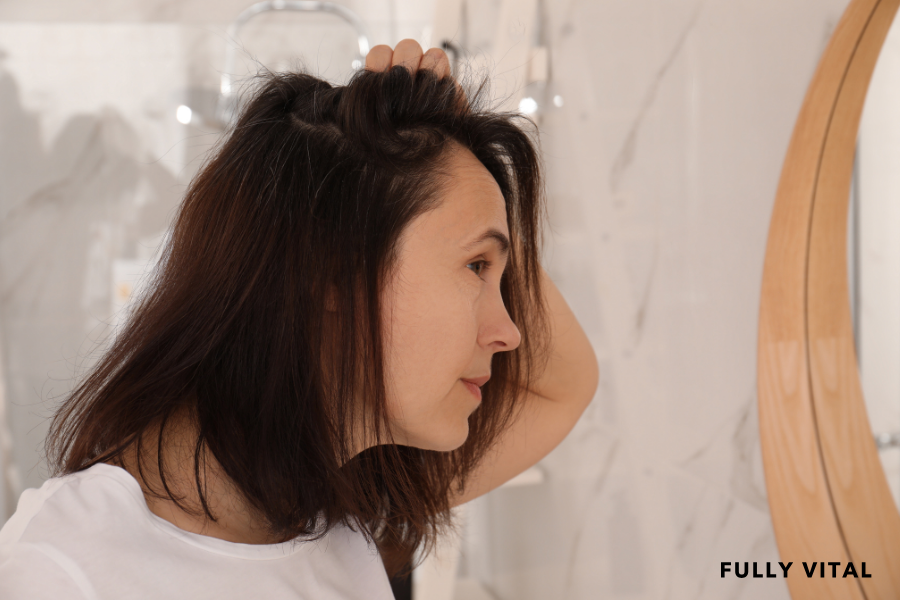 Looking at her mature hairline
