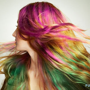 Close-up of vibrant red curly hair