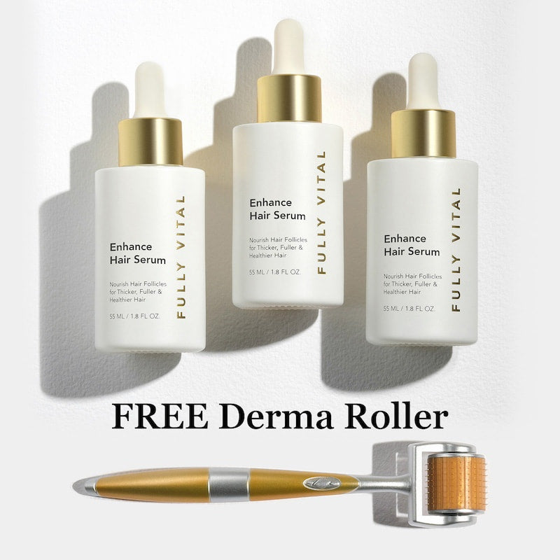 FullyVital Serum (3-Pack) + FREE Derma Roller